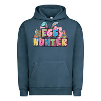 Pigment Midnight Navy Egg hunter plate letters Easter Day Urban Hoodie - HowdyJamesFarm