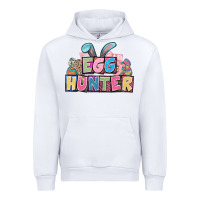 White Egg hunter plate letters Easter Day Urban Hoodie - HowdyJamesFarm