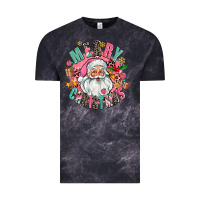 Cloud Black merry christmas santa Vintage Tee - AdoDesignShop