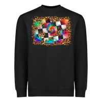 Black race leopard and tie dye background Heavyweight Sweatshirt - HRA Design Shop