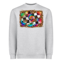 Heather Grey race leopard and tie dye background Heavyweight Sweatshirt - HRA Design Shop