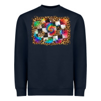 Navy race leopard and tie dye background Heavyweight Sweatshirt - HRA Design Shop