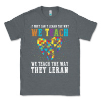 Charcoal Heather Autism Awareness Teacher Classic Tee - CowhideDigitalArt