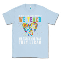 Dusty Blue Autism Awareness Teacher Classic Tee - CowhideDigitalArt