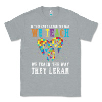 Heather Grey Autism Awareness Teacher Classic Tee - CowhideDigitalArt