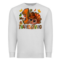 Dove Grey my first thanksgiving with turkey bbs Premium Sweatshirt - BundleAndBundleShop