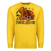 Lemon my first thanksgiving with turkey bbs Premium Sweatshirt - BundleAndBundleShop
