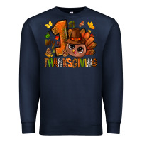Navy my first thanksgiving with turkey bbs Premium Sweatshirt - BundleAndBundleShop