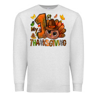 Oatmeal Heather my first thanksgiving with turkey bbs Premium Sweatshirt - BundleAndBundleShop
