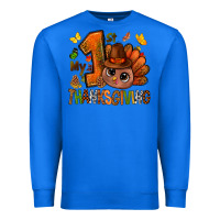 True Royal my first thanksgiving with turkey bbs Premium Sweatshirt - BundleAndBundleShop