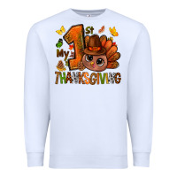 White my first thanksgiving with turkey bbs Premium Sweatshirt - BundleAndBundleShop