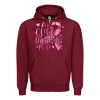 Burgundy a cure fighting for Zipper Hoodie - MaliasSmallBusiness