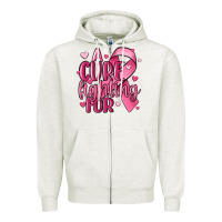 Oatmeal Heather a cure fighting for Zipper Hoodie - MaliasSmallBusiness