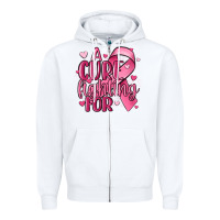 White a cure fighting for Zipper Hoodie - MaliasSmallBusiness