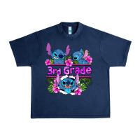 Navy preview flower stitch 3rd grade Urban Heavy Tee - AdoDesignShop