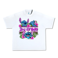 White preview flower stitch 3rd grade Urban Heavy Tee - AdoDesignShop