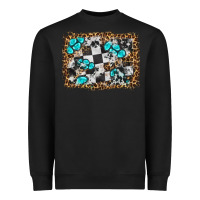 Black race leopard and gemstone background Heavyweight Sweatshirt - HRA Design Shop