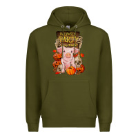Army Green halloween party pig Premium Hoodie - RanaPortraitStore