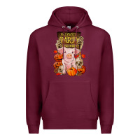 Burgundy halloween party pig Premium Hoodie - RanaPortraitStore