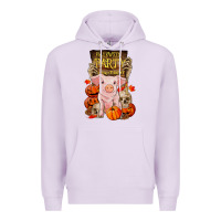 Lilac halloween party pig Premium Hoodie - RanaPortraitStore
