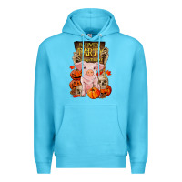 Ocean Blue halloween party pig Premium Hoodie - RanaPortraitStore