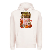 Pale Pink halloween party pig Premium Hoodie - RanaPortraitStore