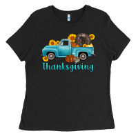Black thanksgiving truck turkey Ladies Tee - AdoDesignShop
