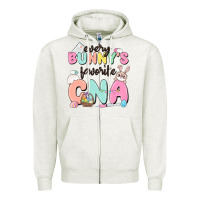 Oatmeal Heather every bunnys favorite cna Zipper Hoodie - MaliasSmallBusiness