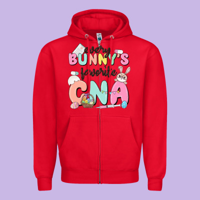 Every Bunnys Favorite Cna Zipper Hoodie Designed By Maliassmallbusiness