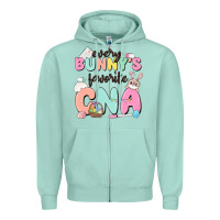 Seafoam every bunnys favorite cna Zipper Hoodie - MaliasSmallBusiness