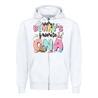White every bunnys favorite cna Zipper Hoodie - MaliasSmallBusiness