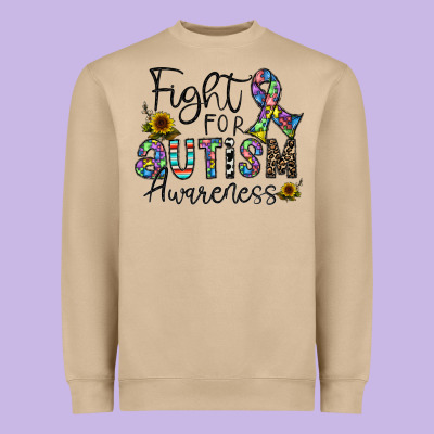 Fight For Autism Awareness Heavyweight Sweatshirt Designed By Cowhidedigitalart