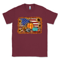 Burgundy american flag fall backgraund Classic Tee - JahusDesignShop