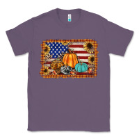 Lavender american flag fall backgraund Classic Tee - JahusDesignShop