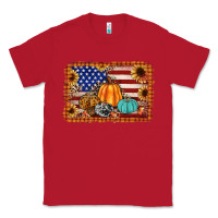 Red american flag fall backgraund Classic Tee - JahusDesignShop