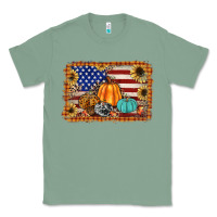Sage american flag fall backgraund Classic Tee - JahusDesignShop