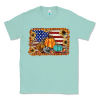Seafoam american flag fall backgraund Classic Tee - JahusDesignShop