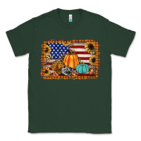 Sports Green american flag fall backgraund Classic Tee - JahusDesignShop