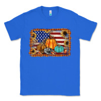 True Royal american flag fall backgraund Classic Tee - JahusDesignShop