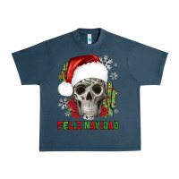 Midnight Navy feliz navidad skull cactus Urban Heavy Tee - JahusDesignShop