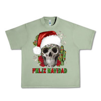 Oil Green feliz navidad skull cactus Urban Heavy Tee - JahusDesignShop
