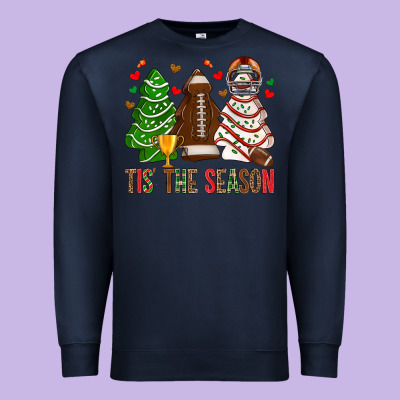 Tis' The Season American Football Christmas Cakes Bbs Premium Sweatshirt Designed By Bundleandbundleshop
