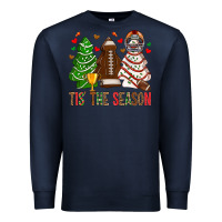 Navy tis' the season american football christmas cakes bbs Premium Sweatshirt - BundleAndBundleShop