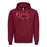 Burgundy bride Zipper Hoodie - MaliasSmallBusiness