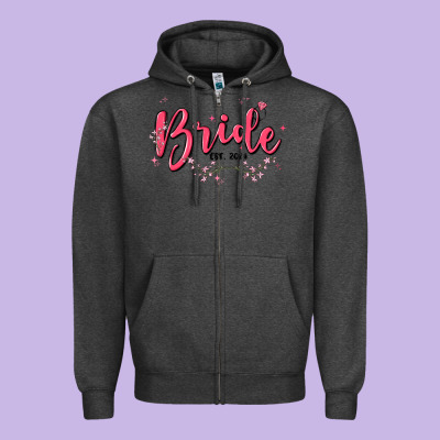 Bride Zipper Hoodie Designed By Maliassmallbusiness