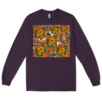 Plum sunflower turquoise leopard cowhide horseshoe Long Sleeve Tee - Artiststas