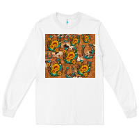 White sunflower turquoise leopard cowhide horseshoe Long Sleeve Tee - Artiststas