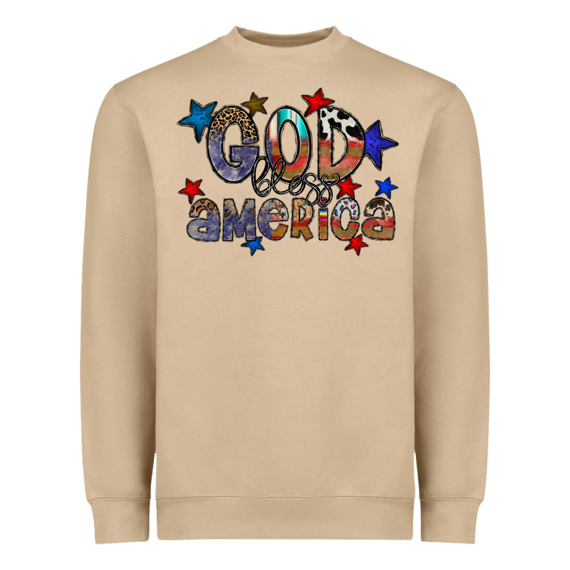God Bless America Heavyweight Sweatshirt by CowhideDigitalArt | Teevron