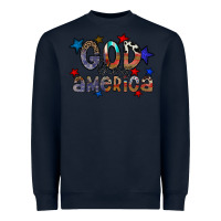 Navy god bless america Heavyweight Sweatshirt - CowhideDigitalArt