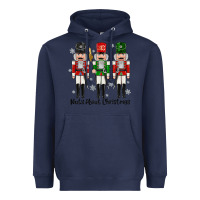 Navy Nuts About Christmas Heavyweight Hoodie - MaliasSmallBusiness